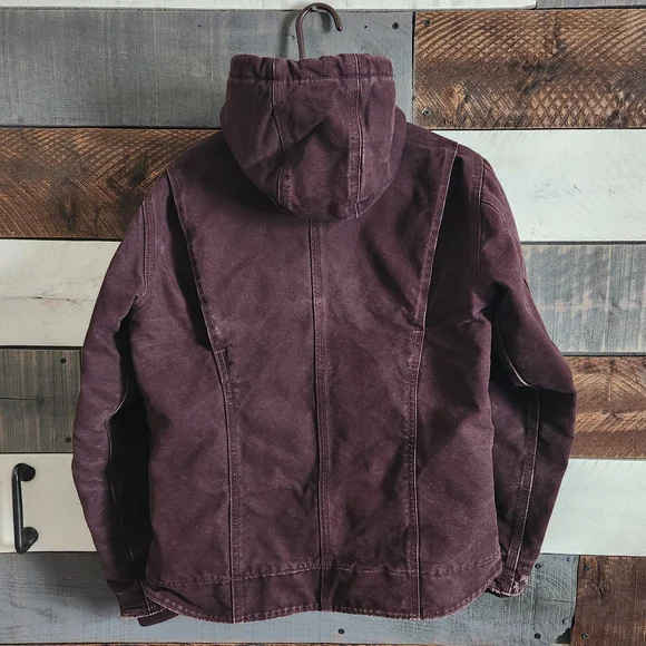 Carhartt Y2K Purple Brown Heavy Hooded Chore Utility Coat RN 14806 Size Small - Picture 2 of 14